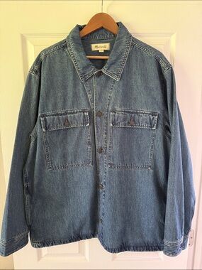 Madewell Men's Washed Blue Denim Overshirt Jacket